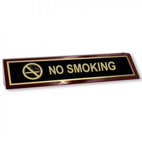 No Smoking Wood Desk Block