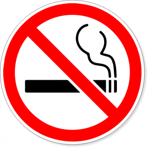 6" Round No Smoking Symbol Decal