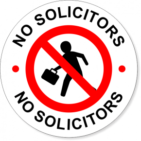 6" Round No Soliciting Decal