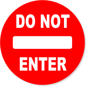 6" Round Red Do Not Enter Decal
