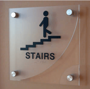 Floating Acrylic Stairs Sign