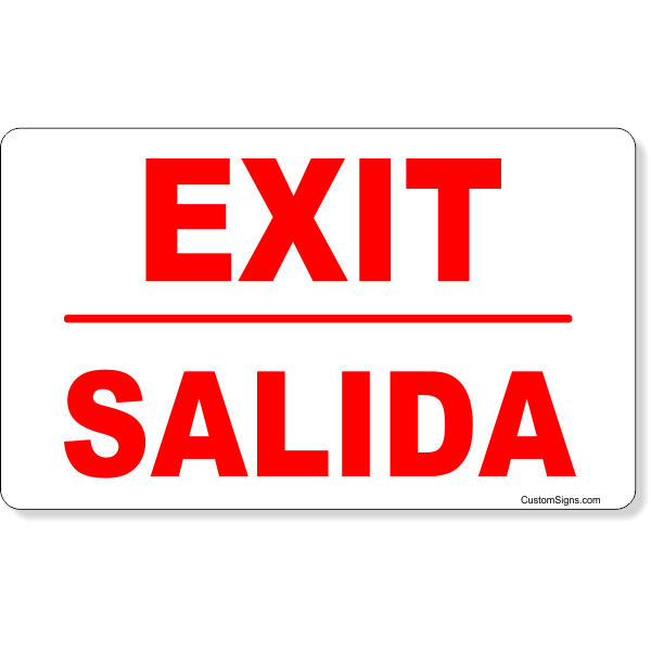 Bilingual Exit Sign
