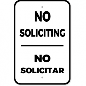 Bilingual No Soliciting Aluminum Sign | 18" x 12"