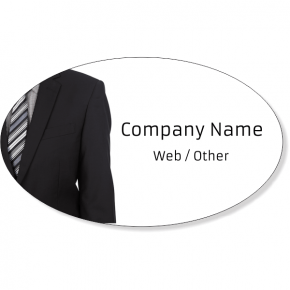 Business Man Suit Oval Bumper Sticker | 3" x 5"