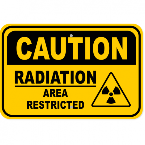 Caution Radiation Area Restricted Aluminum Sign | 12" x 18"