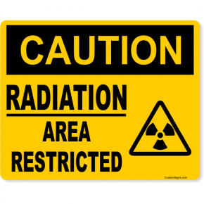 Caution Radiation Area Restricted Full Color Sign | 8" x 10"