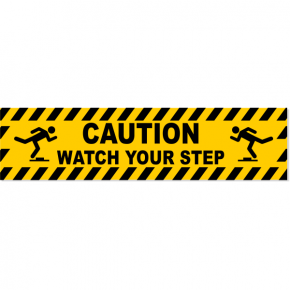 Caution Watch Your Step Icons Decal | 6" x 24"