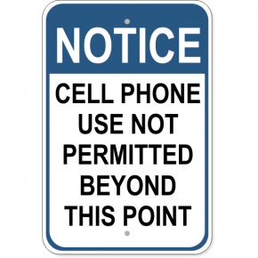 Cell Phones Beyond This Point Aluminum Sign | 18" x 12"
