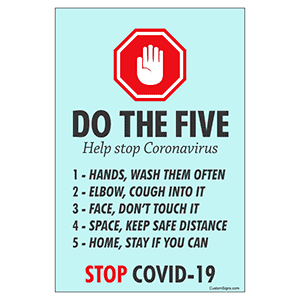 Do the Five Stop COVID-19 Sign