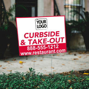 Upload Your Logo with Website Curbside and Take Out Yard Sign