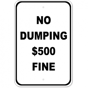 Custom Fine No Dumping Aluminum Sign | 18" x 12"
