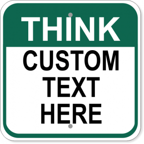 Custom Text Think Aluminum Sign | 12" x 12"