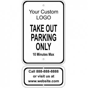 Customer Take Out w/ Contact Info Aluminum Sign Bundle