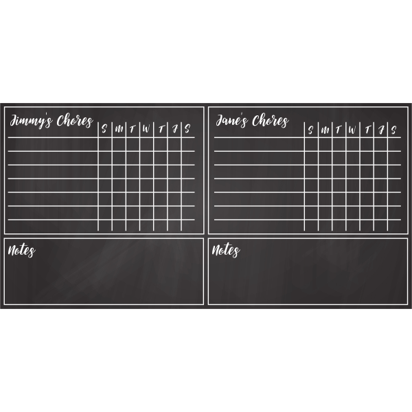 Customized Family Chore Chart Chalkboard