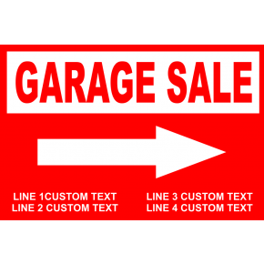 Customizable Garage Sale Sign with Arrow