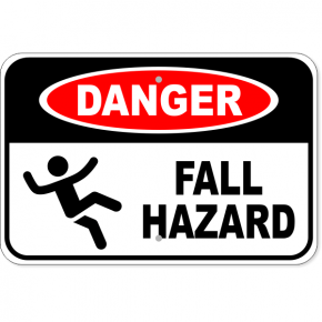 Danger Fall Hazard Aluminum Sign | 12" x 18"