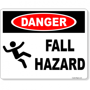 Danger Fall Hazard Full Color Sign | 8" x 10"