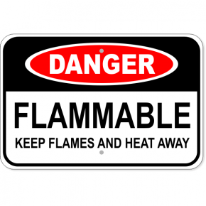 Danger Flammable Flames and Heat Aluminum Sign | 12" x 18"