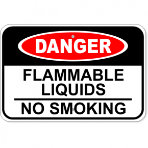 Danger Flammable Liquids No Smoking Aluminum Sign | 12" x 18"