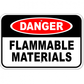 Danger Flammable Materials Aluminum Sign | 12" x 18"