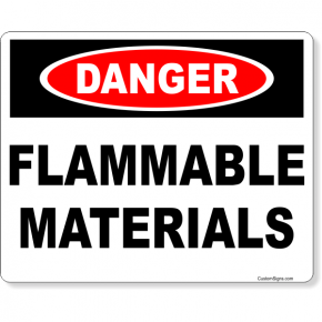 Danger Flammable Materials Full Color Sign | 8" x 10"