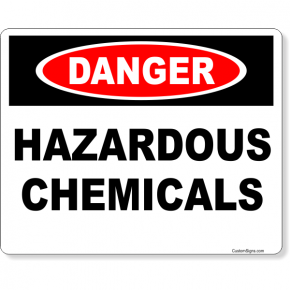 Danger Hazardous Chemicals Full Color Sign | 8" x 10"