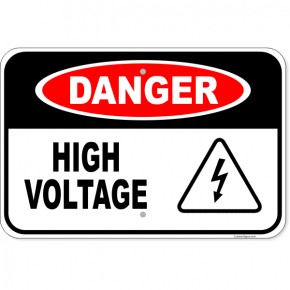 Danger High Voltage Icon Aluminum Sign | 12" x 18"