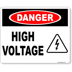 Danger High Voltage Icon Full Color Sign | 8" x 10"