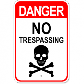 Danger Trespassing Aluminum Sign | 18" x 12"