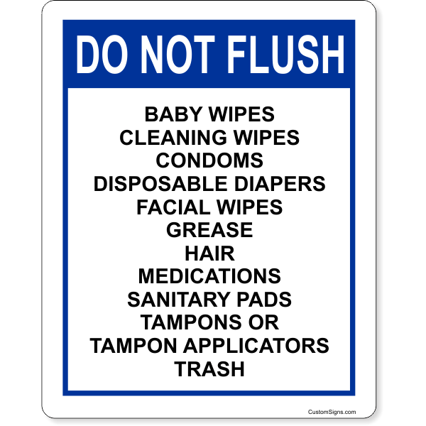 Do Not Flush Full Color Sign