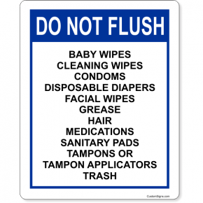 Do Not Flush Full Color Sign | 10" x 8"