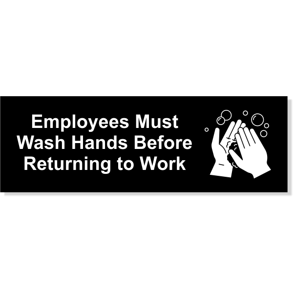 Employees Must Wash Hands Decal | 2" x 6"