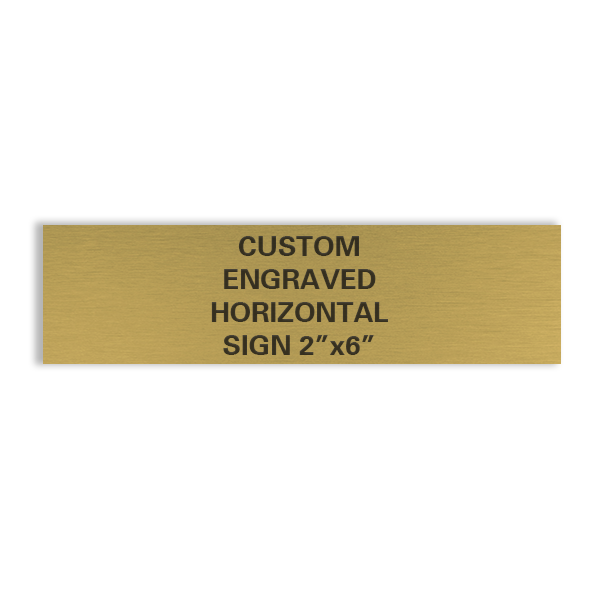 custom engraved horizontal brass sign 2x6