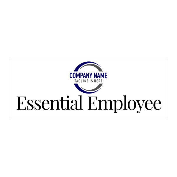 Essential Employee With Logo Decal | 3" x 8"