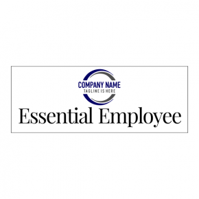 Essential Employee With Logo Decal | 3" x 8"