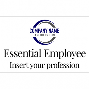 Essential Employee With Logo Decal | 5" x 8"