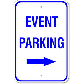 Event Parking Sign with Right Arrow | 18" X 12"