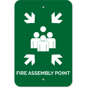 Fire Assembly Point Aluminum Sign | 18" x 12"