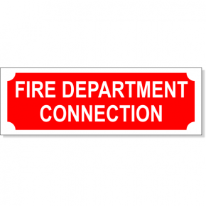 Fire Department Connection Aluminum Sign | 2" x 6"