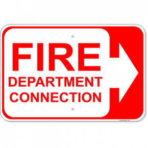 Fire Department Connection Arrow Right Aluminum Sign | 12" x 18"
