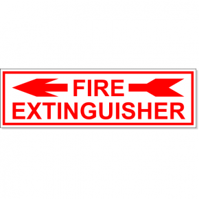 ire Extinguisher Left Arrow Engraved Plastic Sign | 3" x 10"