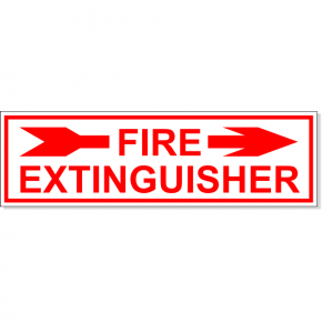 Fire Extinguisher Right Arrow Engraved Plastic Sign | 3" x 10"
