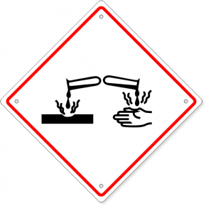 GHS Acid Corrosion Hazard Plastic Sign | 10" x 10"