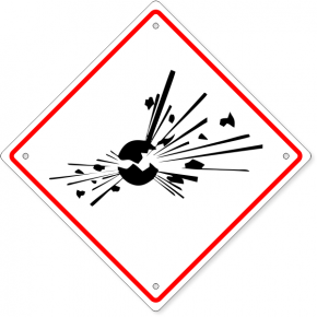 GHS Bomb Exploding Hazard Plastic Sign | 10" x 10"