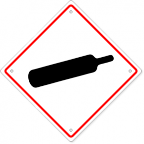 GHS Compressed Gas Cylinder Hazard Plastic Sign | 10" x 10"
