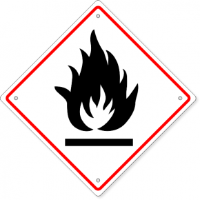 GHS Flammable Hazard Plastic Sign | 10" x 10"