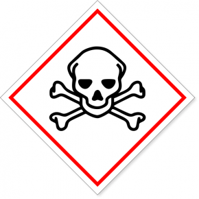 GHS Toxic Skull & Crossbones Hazard Decal | 6" x 6"