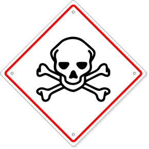 GHS Toxic Skull & Crossbones Hazard Plastic Sign | 10" x 10"
