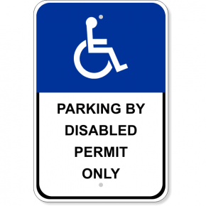 Handicap Permit Only Aluminum Sign | 18" x 12"