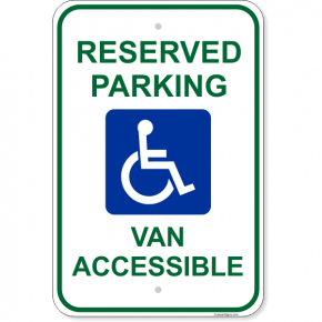 Handicap Van Accessible Aluminum Sign | 18" x 12"